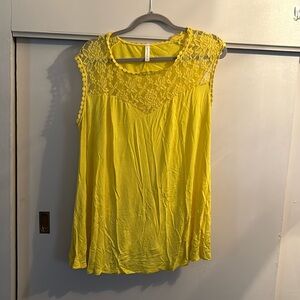 Yellow lace topped summer top